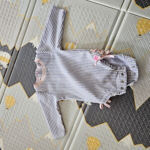 Ruffle Butts Blue and Pink Kids Swim One Piece